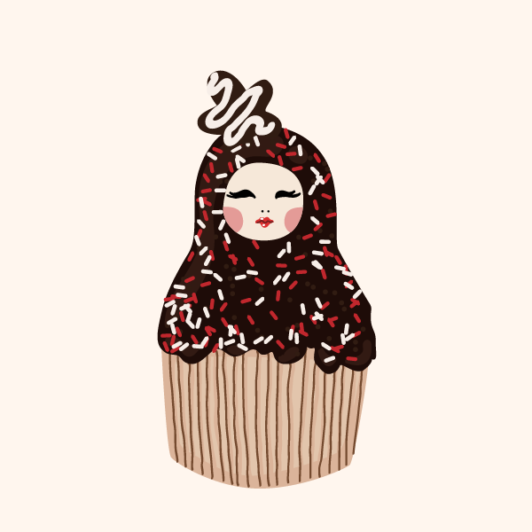 Cute Matryoshka Doll Cupcake Series #9