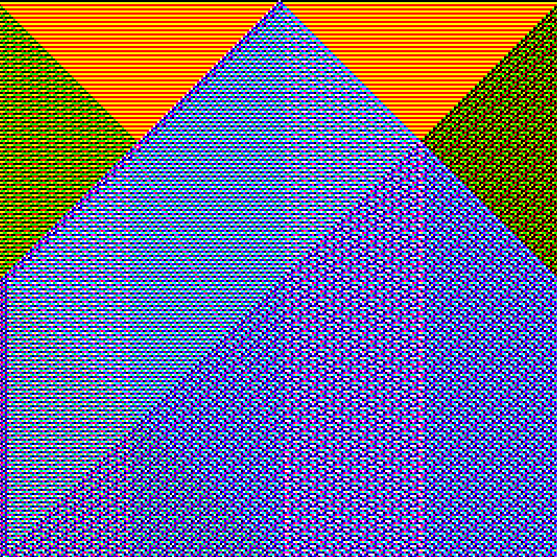 RGB Elementary Cellular Automaton #592