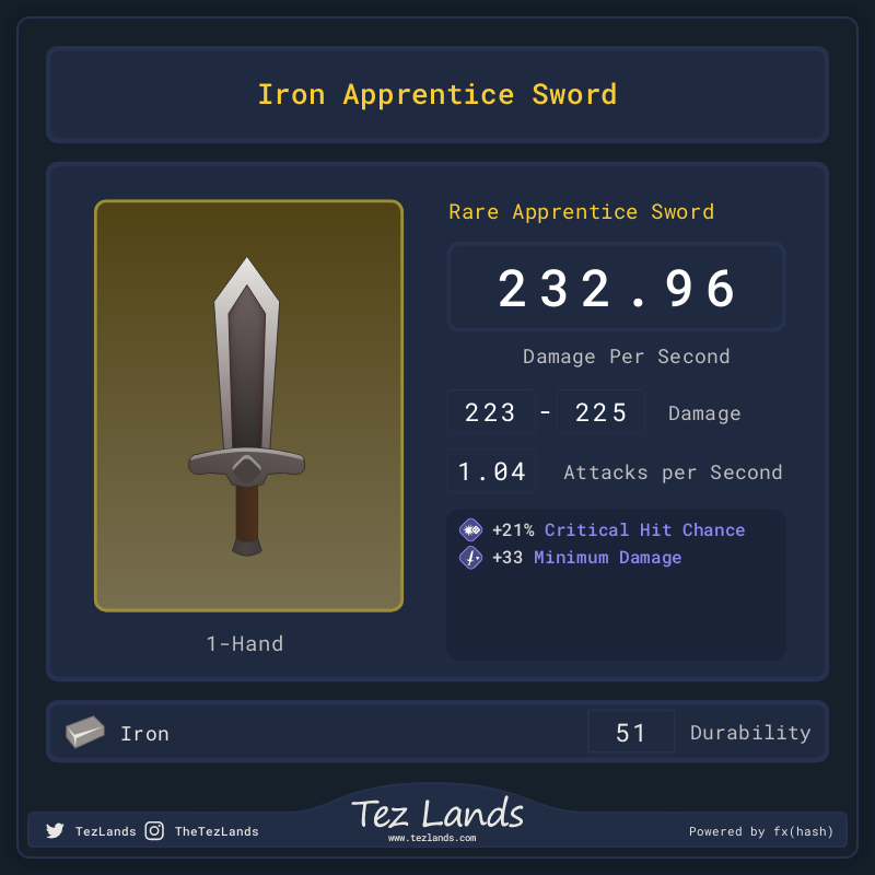 Tez Lands - Apprentice Sword #27