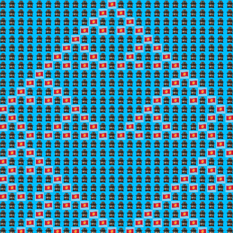 Elementary Cellular Emoji Automata #36