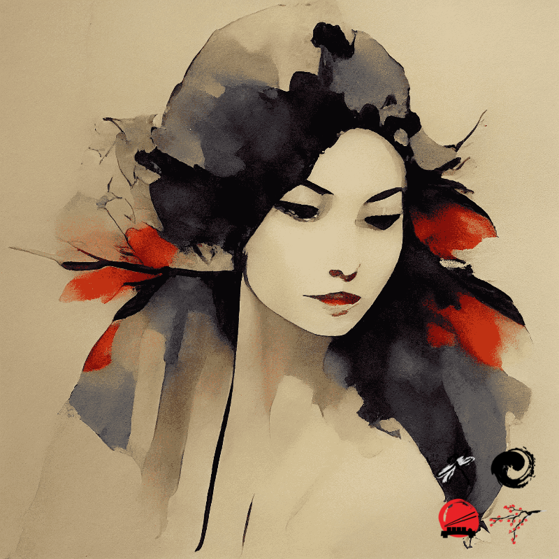 Geisha and feather #9