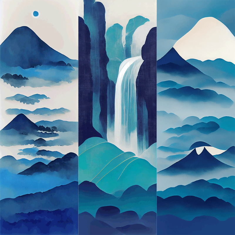 AI Japanese Waterfall #10