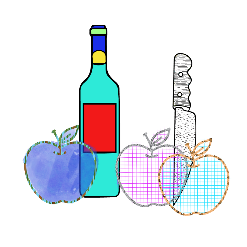 bottle and apples #216