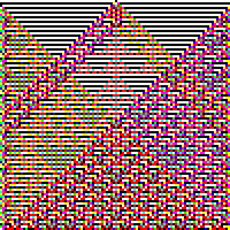 RGB Elementary Cellular Automaton #128