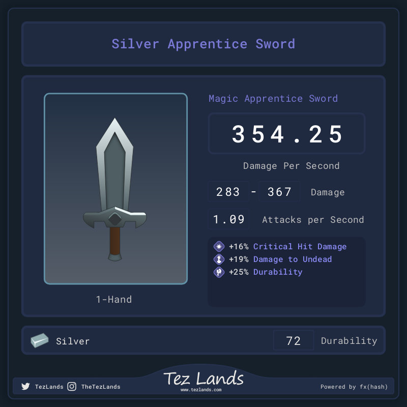 Tez Lands - Apprentice Sword #32