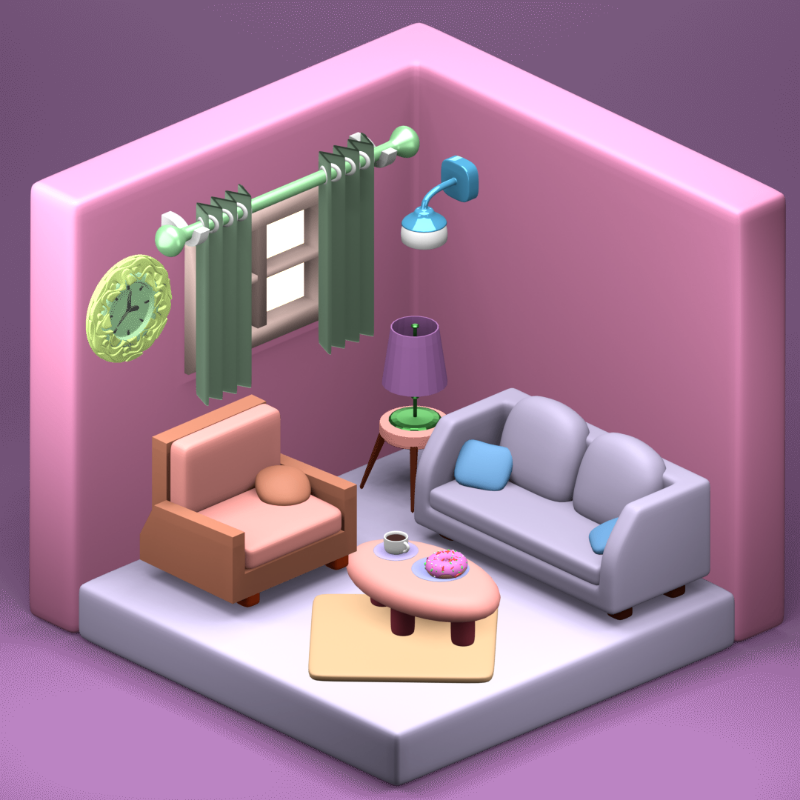 3D Fantasy Living room #19