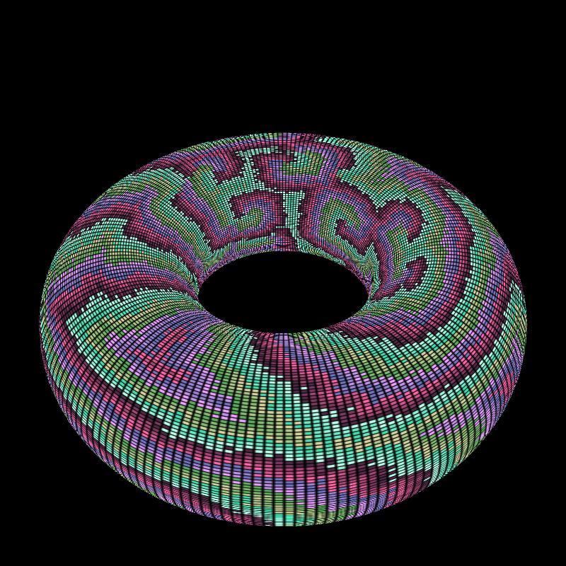 Reaction Diffusion on a Torus #23