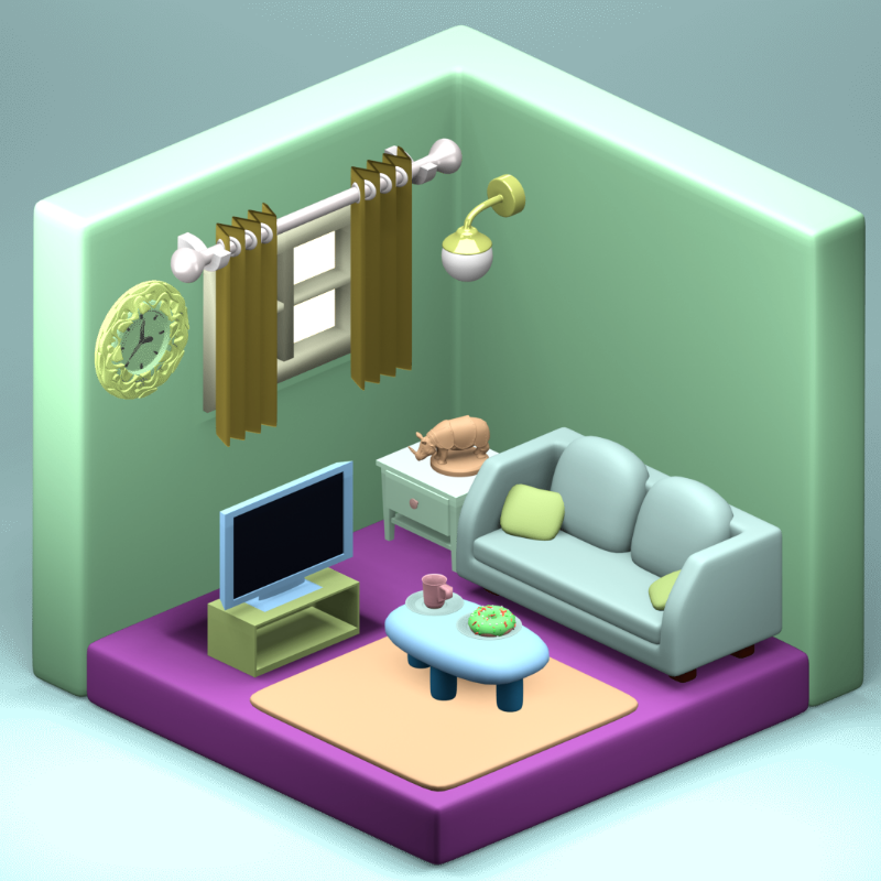 3D Fantasy Living room #12