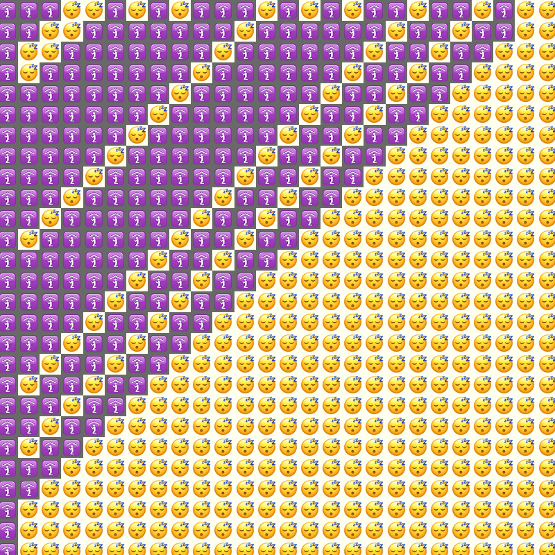 Elementary Cellular Emoji Automata #25