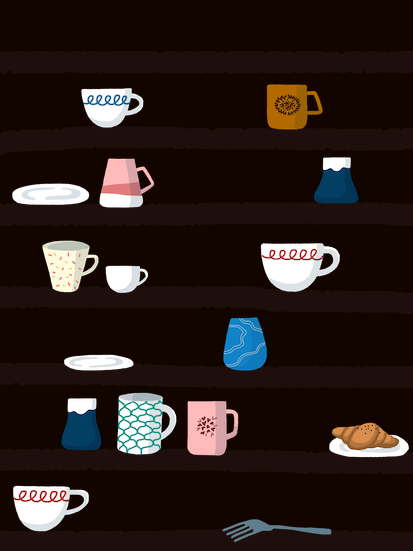 Cups on Shelf