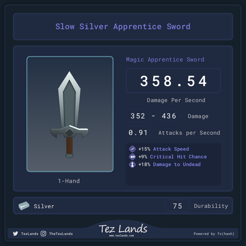 Tez Lands - Apprentice Sword #21