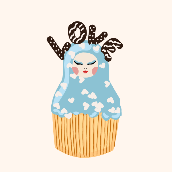 Cute Matryoshka Doll Cupcake Series #12