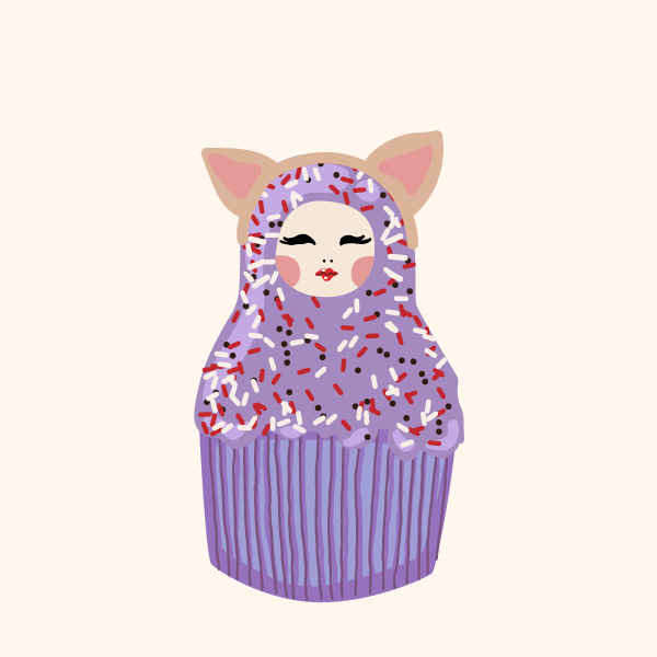 Cute Matryoshka Doll Cupcake Series #17