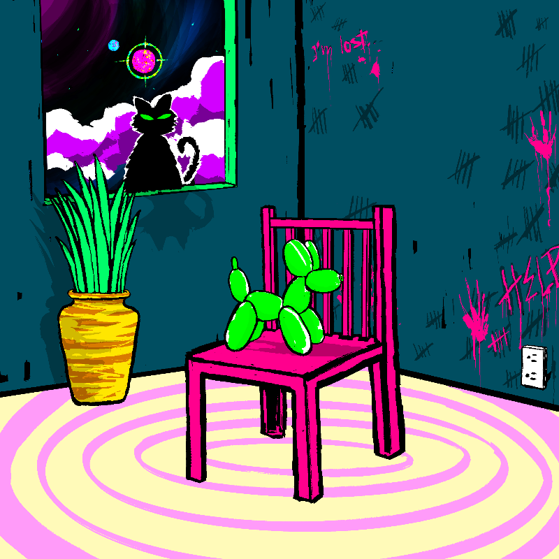 pink chair in the blue room #84