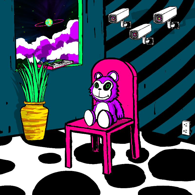 pink chair in the blue room #53