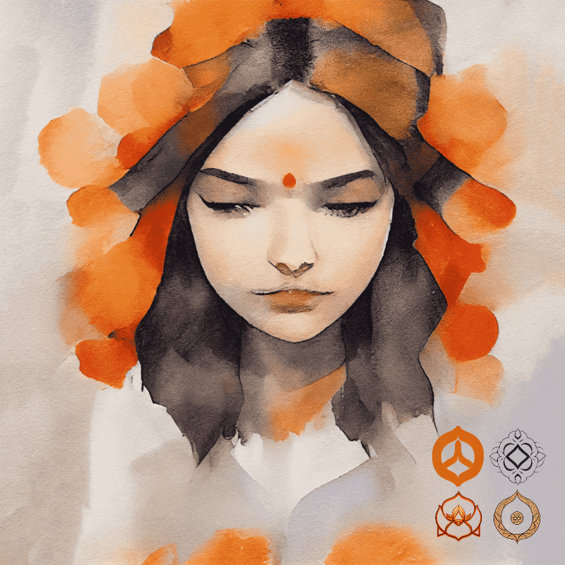 Hindu girl meditating #6