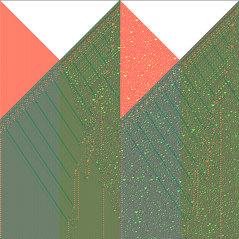 RGB Elementary Cellular Automaton #585