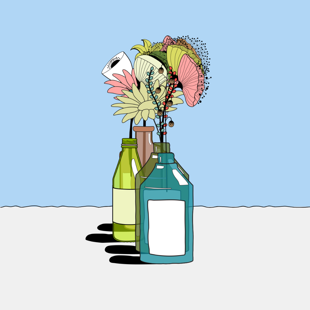 Flowers & Bottle #44