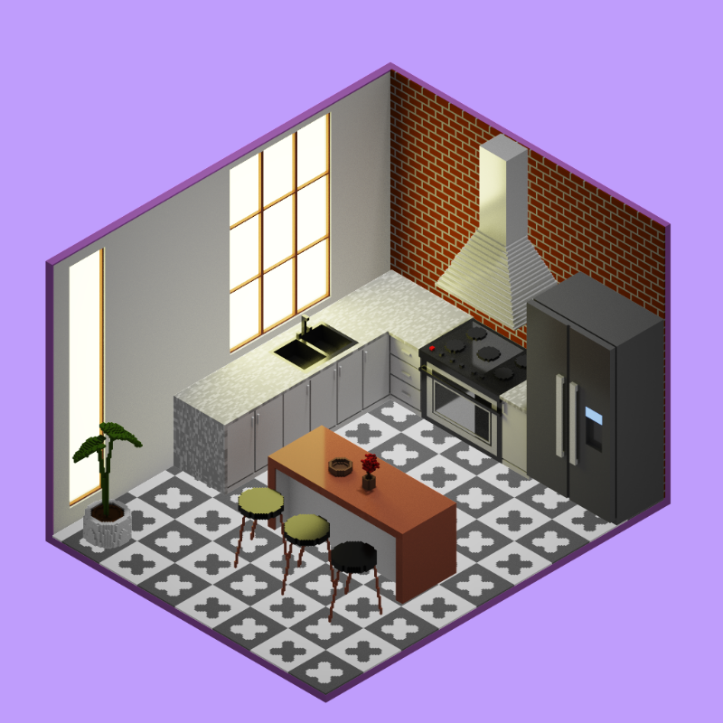 Isometric kitchen #12