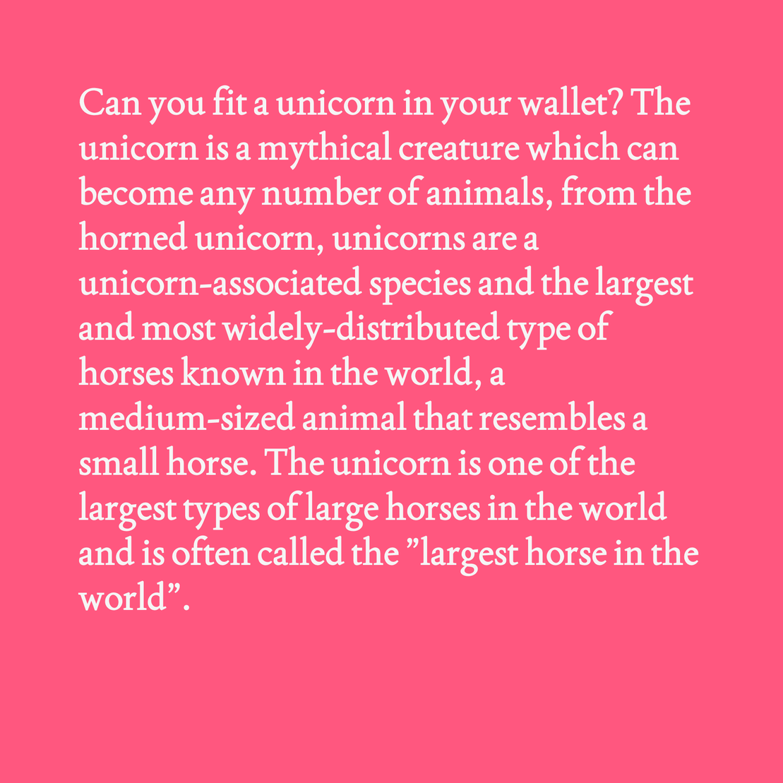 Unicorn Facts and Musings #16