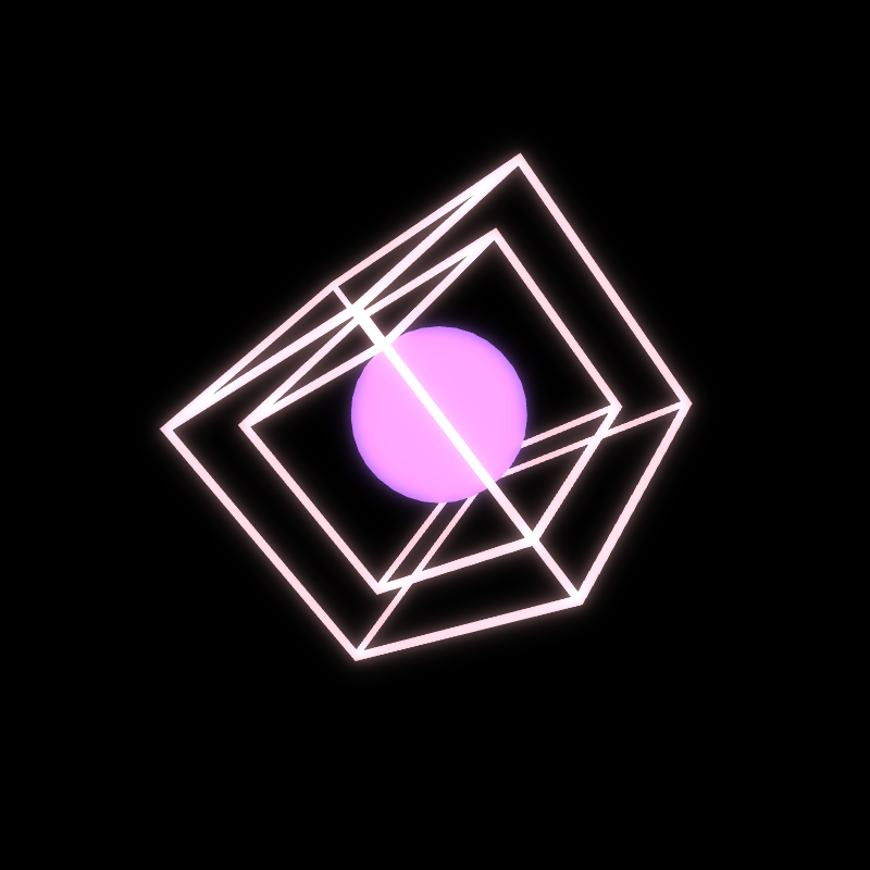 Generative Animation : Two Cube and Sphere #3