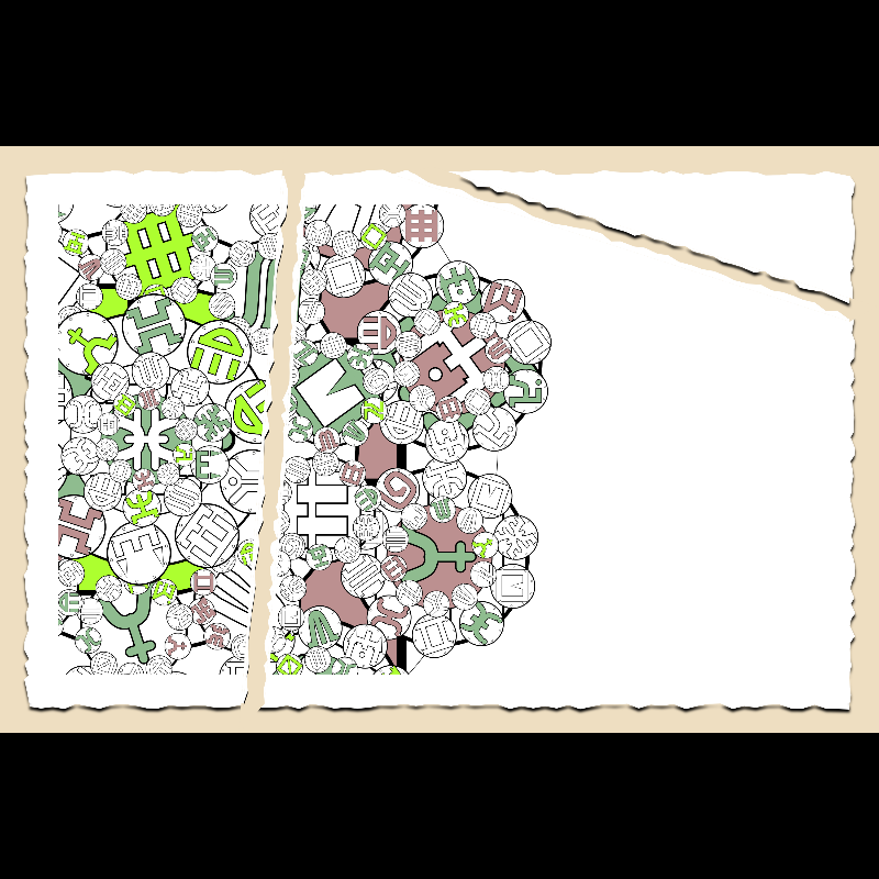 Fractals and fractures -"Alphabetic Signs" #18