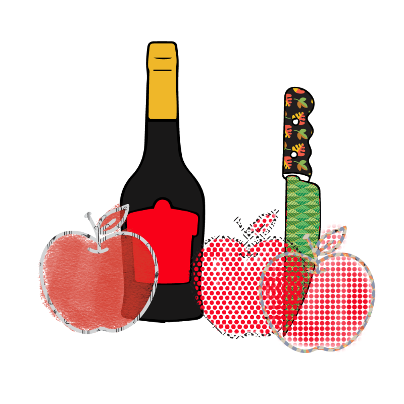 bottle and apples #17