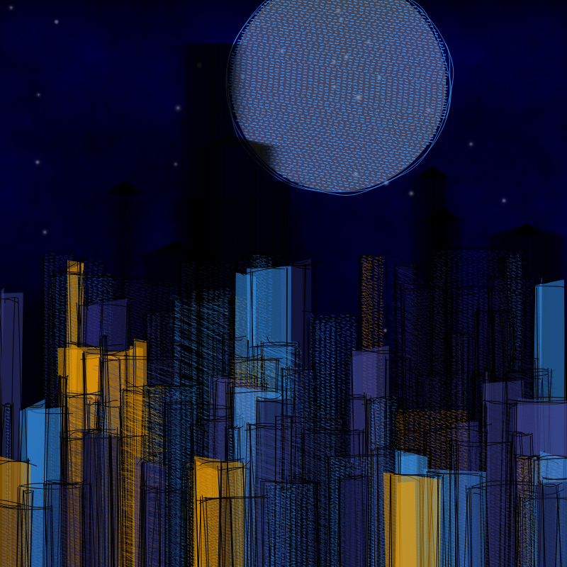 hastily-drawn cityscape sketch #16