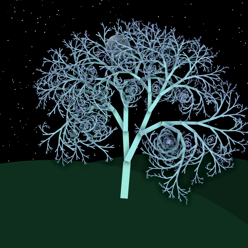 Moonlit Trees of Iterative Fractal Chaos #41