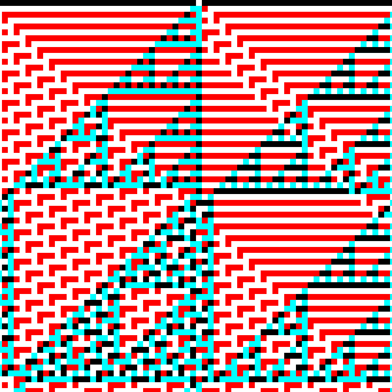 RGB Elementary Cellular Automaton #483