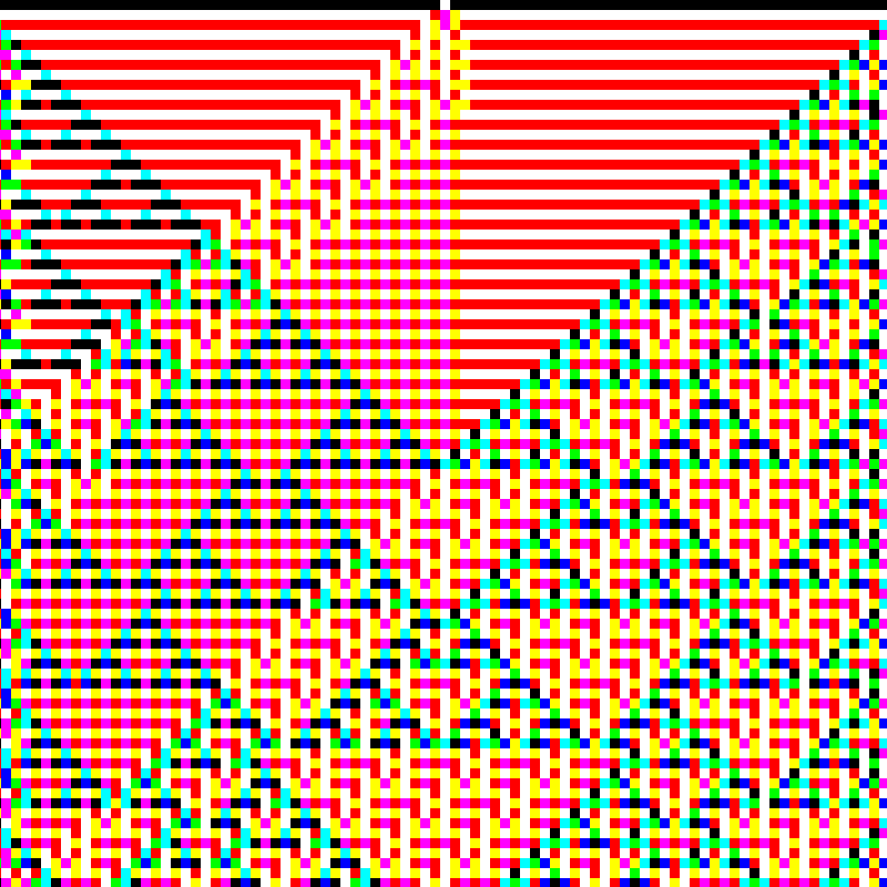 RGB Elementary Cellular Automaton #358