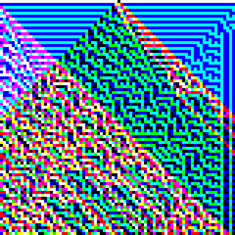 RGB Elementary Cellular Automaton #386