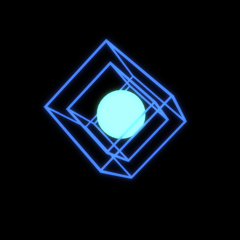 Generative Animation : Two Cube and Sphere #15