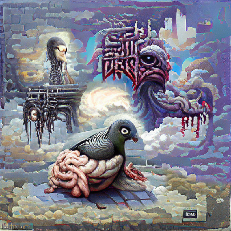 Pigeon Sat on a Brain Reflecting Existence #3