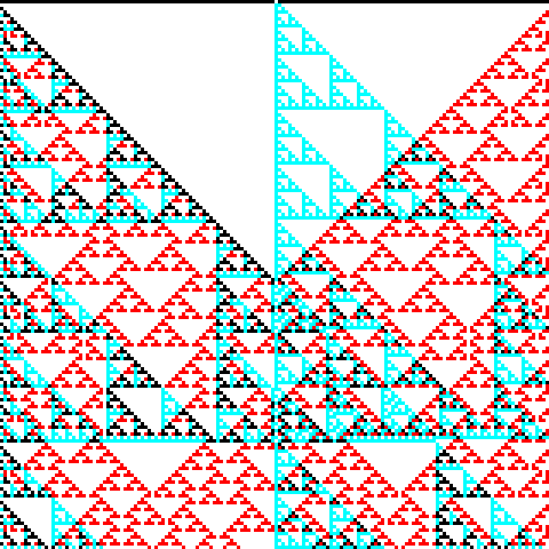 RGB Elementary Cellular Automaton #168