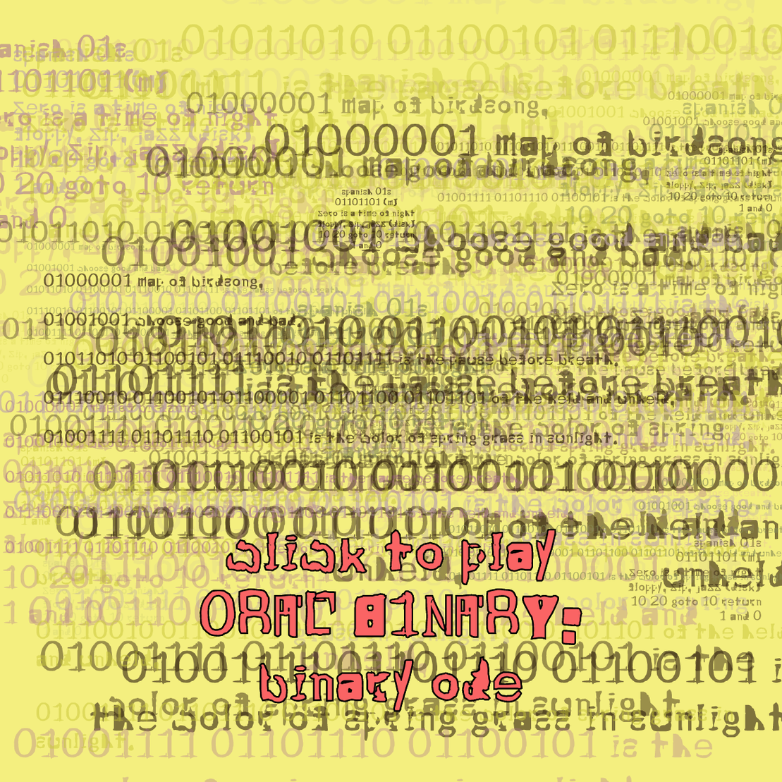 0RAL B1NARY: “BINARY ODE” #274