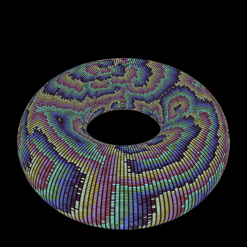 Reaction Diffusion on a Torus #11