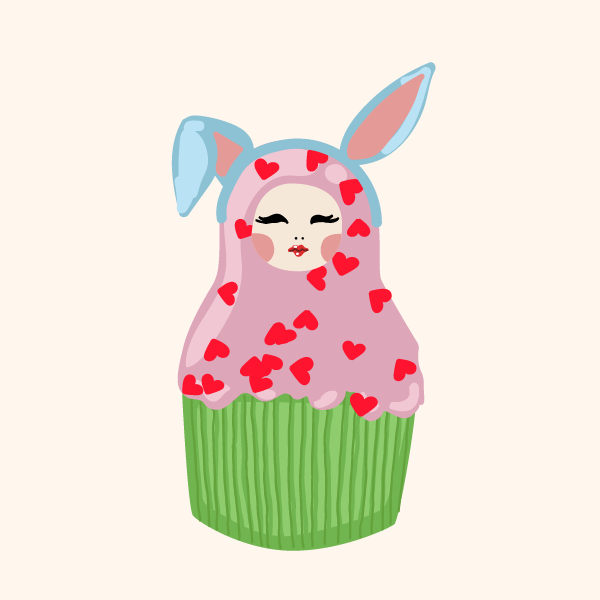 Cute Matryoshka Doll Cupcake Series #3