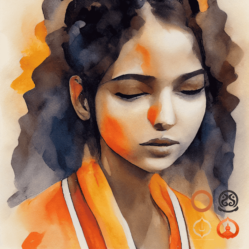 Hindu girl meditating