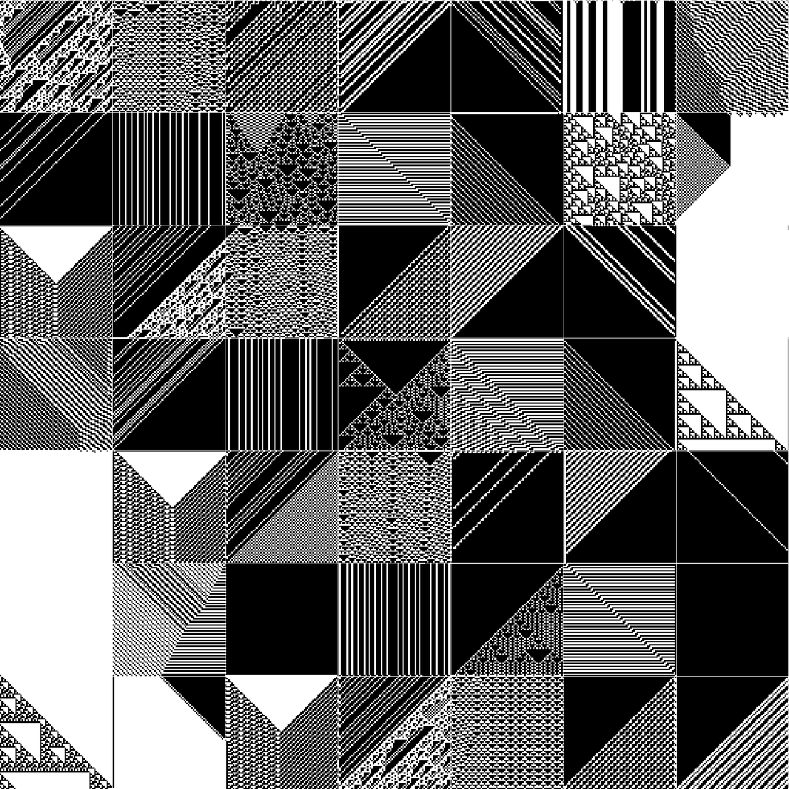 RULES (for Elementary Cellular Automata) #231