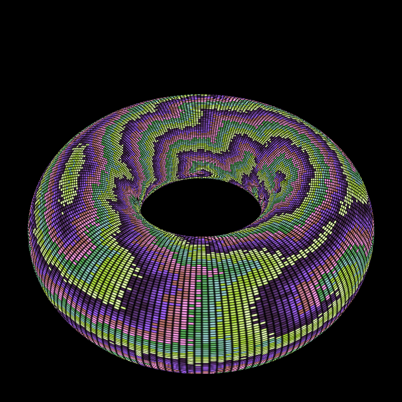 Reaction Diffusion on a Torus #27