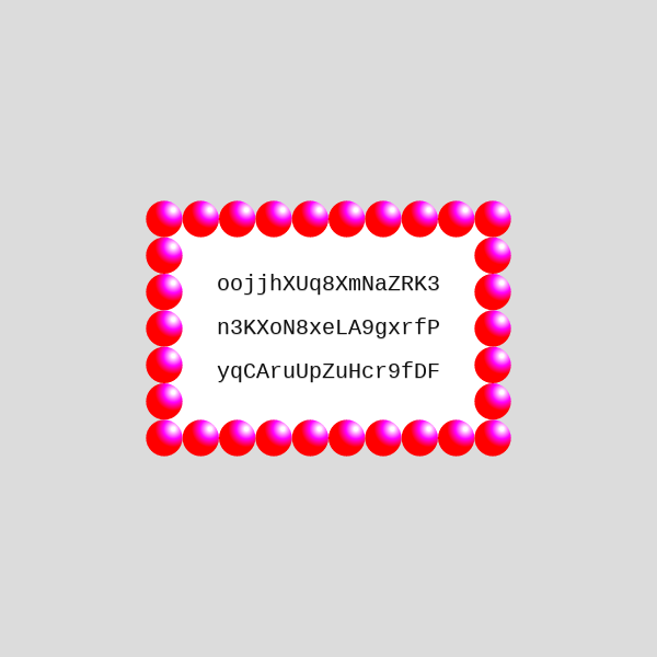 Frame of the operation hash