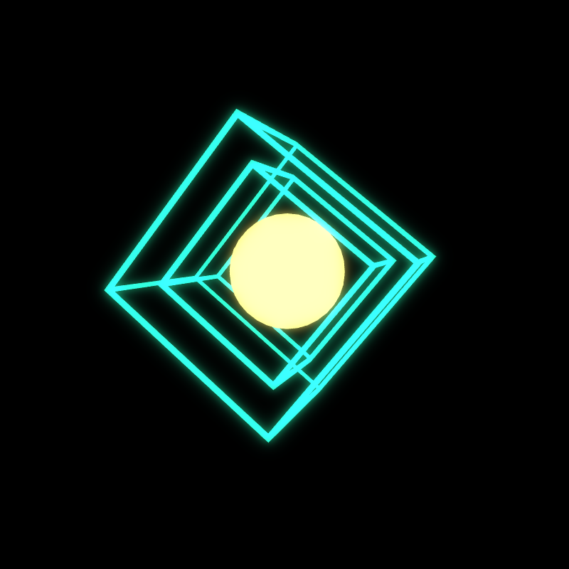 Generative Animation : Two Cube and Sphere #20