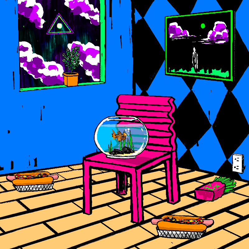 pink chair in the blue room #42