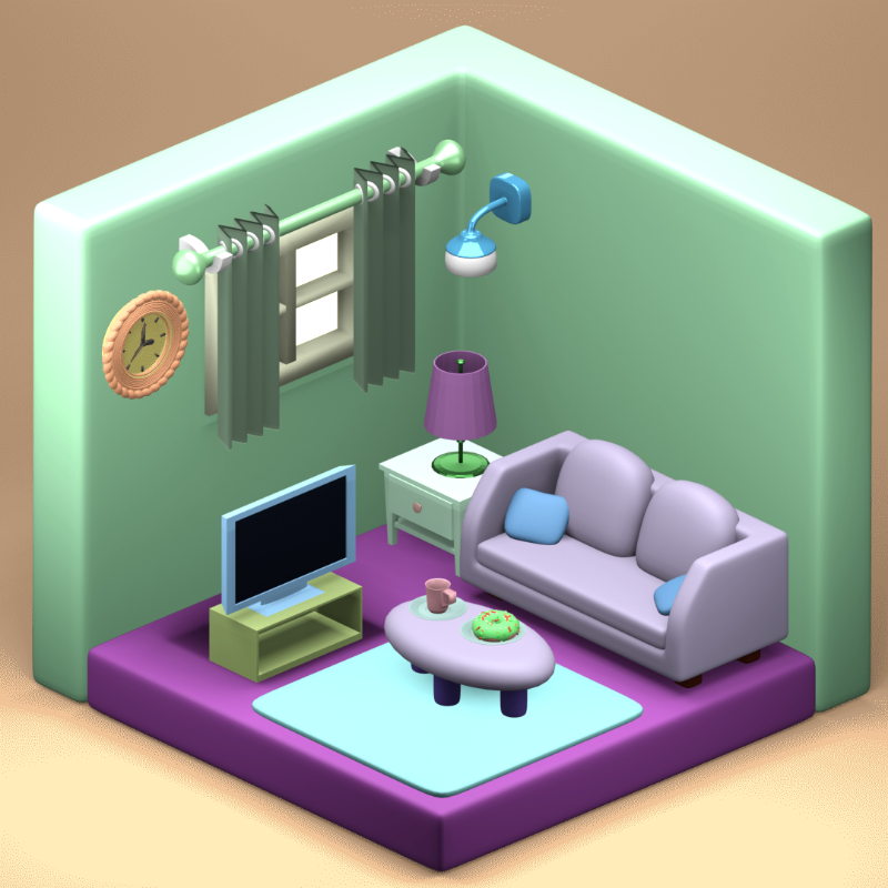 3D Fantasy Living room #9