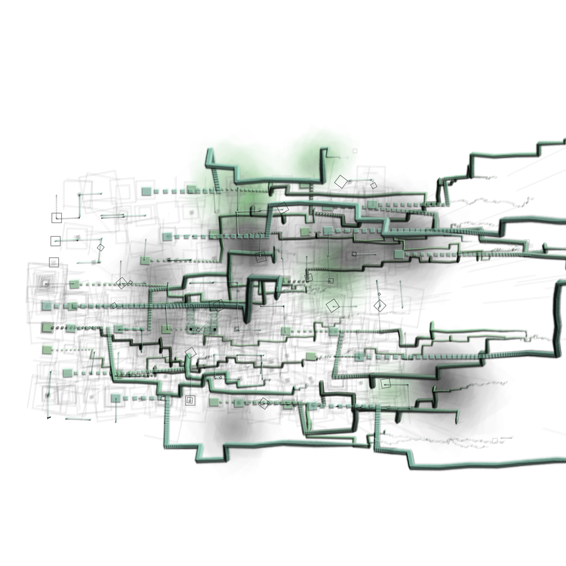 Four audiovisual gestures that build SWARMACHINE