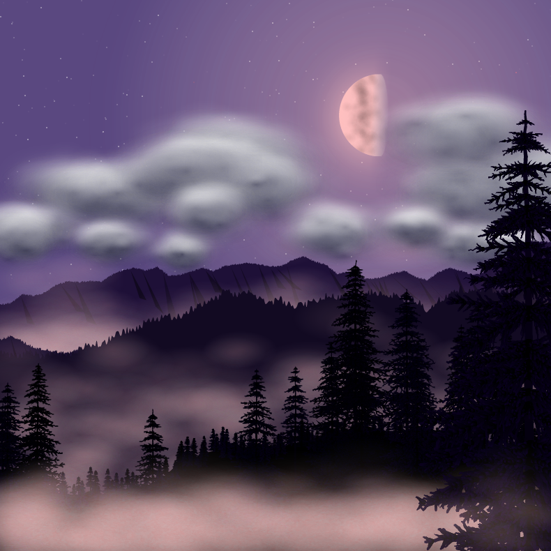 Moonlit Mountains #97