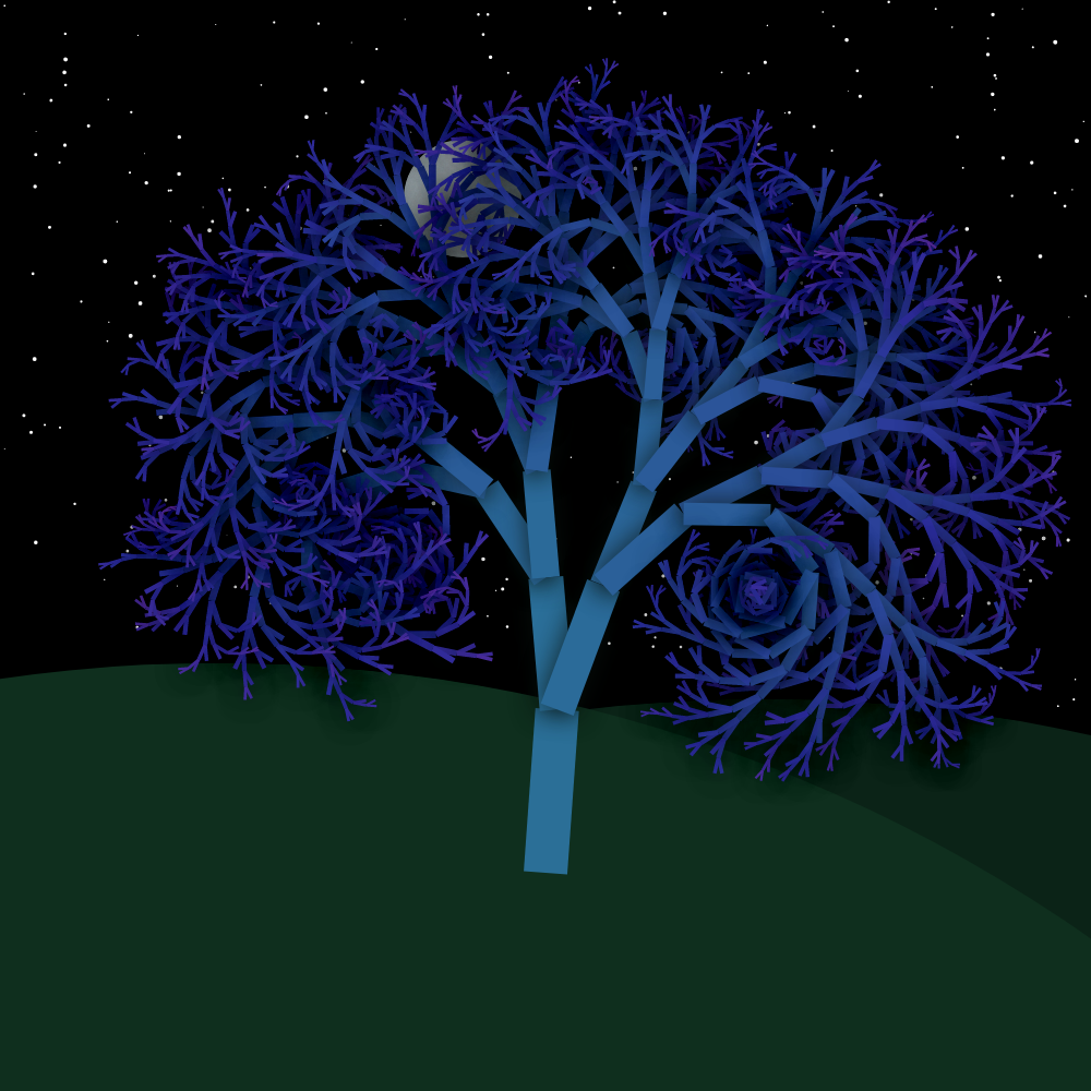 Moonlit Trees of Iterative Fractal Chaos #21