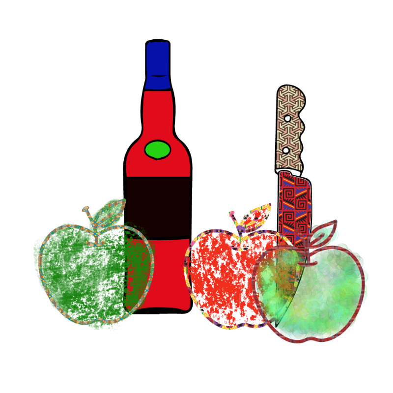 bottle and apples #131