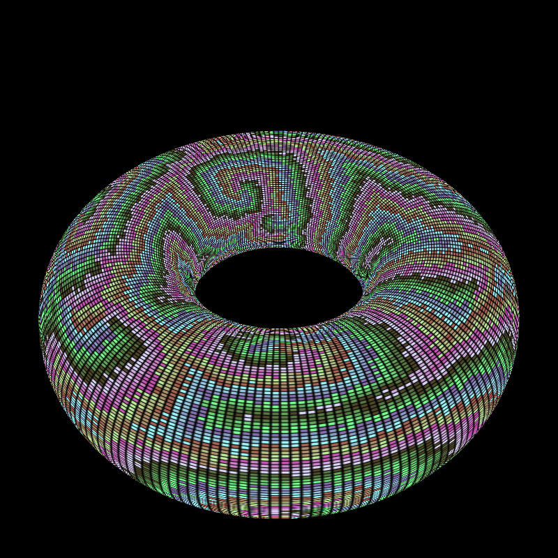 Reaction Diffusion on a Torus #38